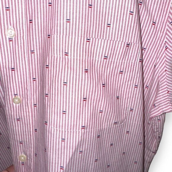 Brooks Brothers Red & White Striped Regent S/S Oxford Shirt L - Picture 3 of 8